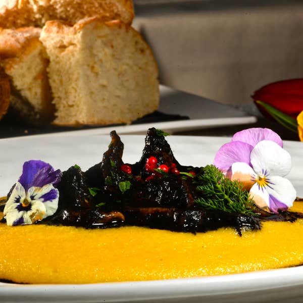 Venetian-style black cuttlefish with polenta