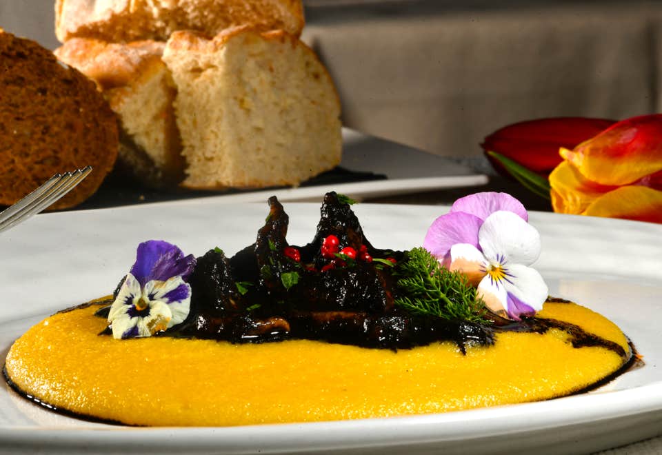 Venetian-style black cuttlefish with polenta